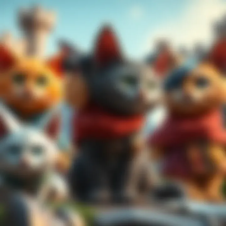 Diverse character selection in Castle Cats