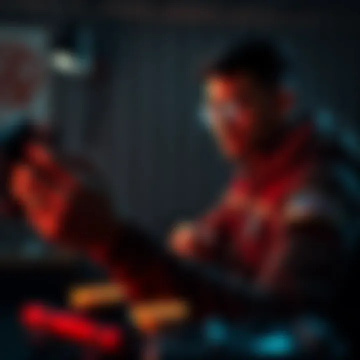 Mission Planning in Action In-game character planning a mission