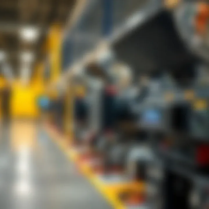 An overview of an advanced audio video factory showcasing high-tech equipment