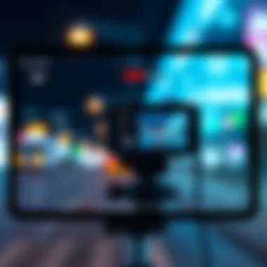 User interface design mockup for a background video recording device