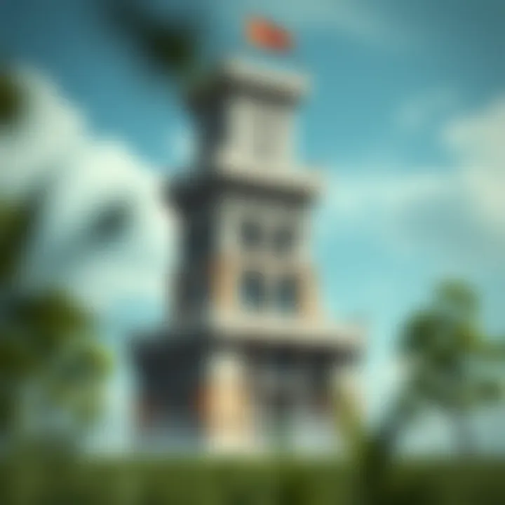 Architectural Marvel of Battle Towers A stunning view of a battle tower showcasing its architectural design