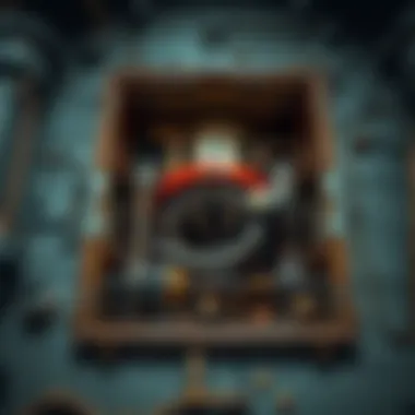 Interior Mechanics of Battle Towers Detailed view of the interior mechanics within a battle tower