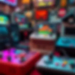 A vibrant display of retro gaming consoles showcasing classic modding