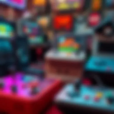 Retro Gaming Consoles in Classic Modding A vibrant display of retro gaming consoles showcasing classic modding