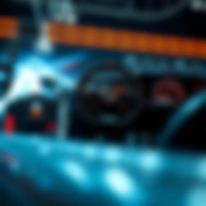 An array of customization options available in car driving simulators