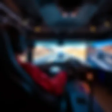 A virtual reality setup showcasing immersive driving experiences