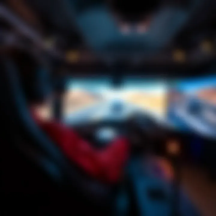 A virtual reality setup showcasing immersive driving experiences