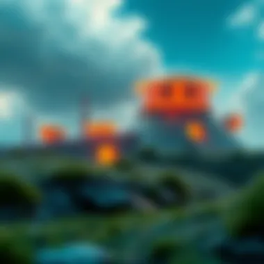 Enhanced Mindustry Landscape A futuristic landscape in Mindustry enhanced by various mods