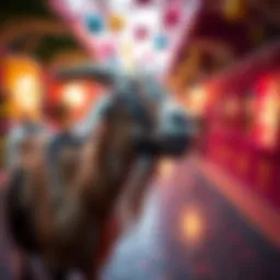 A goat navigating a vibrant modded environment