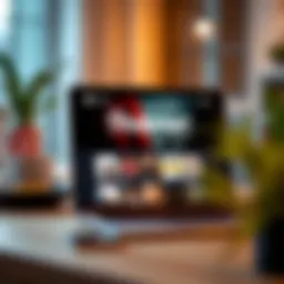 A sleek laptop displaying Pinterest videos