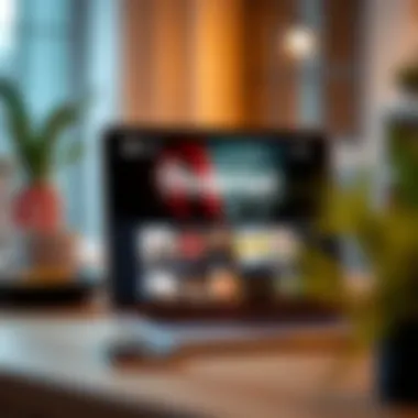 A sleek laptop displaying Pinterest videos