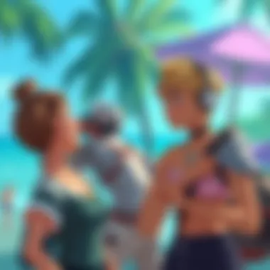 Character Interactions in Summertime Saga Illustration highlighting character interactions within the game