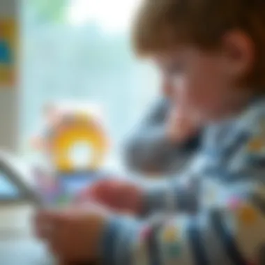 Educational Exploration A child exploring the educational benefits of a Toca Boca game on a tablet.