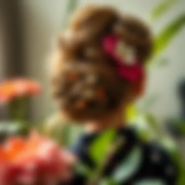 Nature-Inspired Creativity Whimsical updo featuring floral accessories