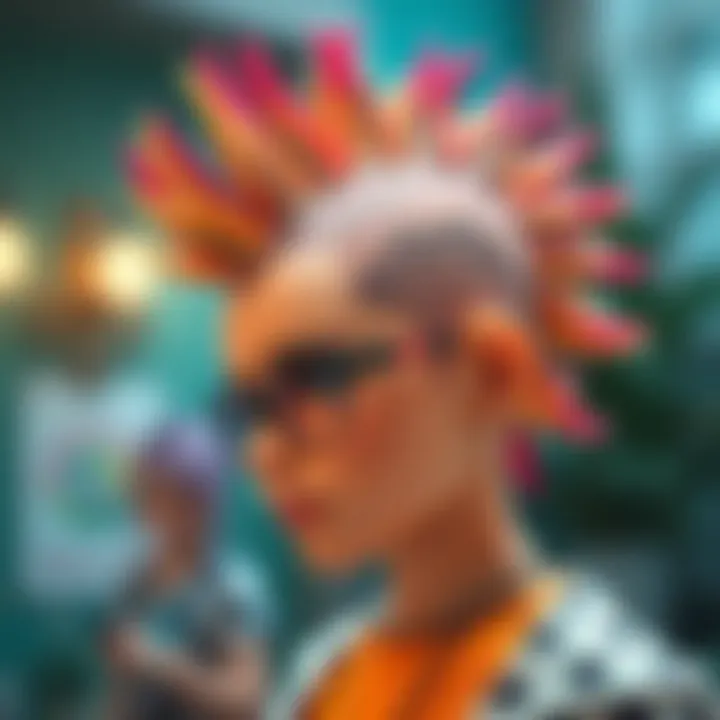 Edgy Styles for Adventurous Spirits Funky mohawk with bold colors and patterns