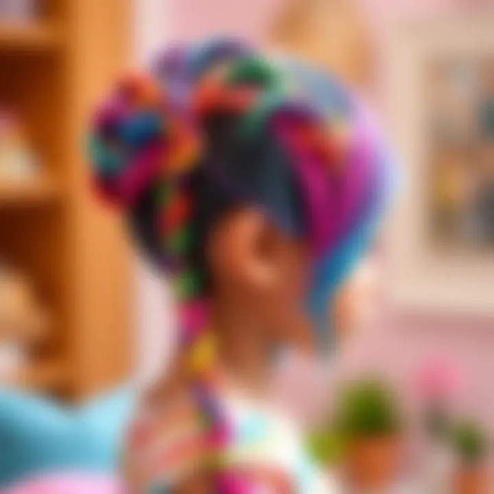 A Colorful Display of Imagination Vibrant rainbow hairstyle with intricate braids