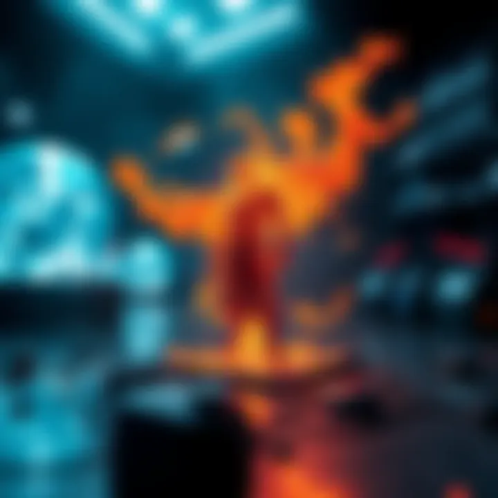 A digital representation of elemental forces in a virtual world