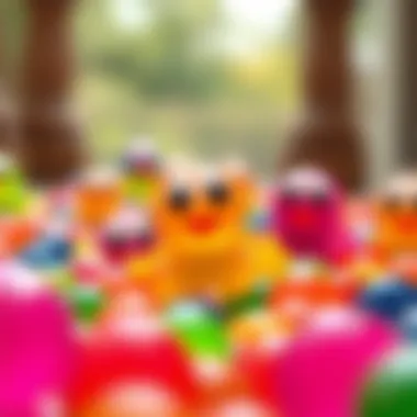 An artistic representation of the game's colorful jelly characters