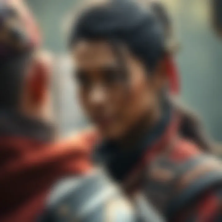 An artistic portrayal of character arcs and relationships within the game.