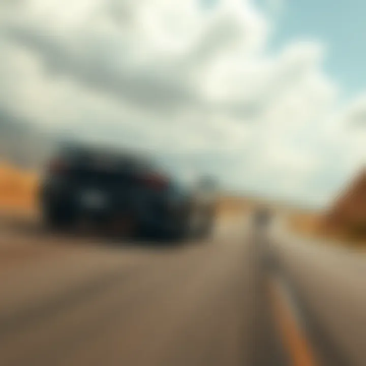 A thrilling car chase through diverse landscapes