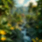 A stunning landscape of a restored environment in Terra Nil showcasing lush greenery and vibrant wildlife.