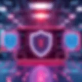 Visual representation of VPN functionality and data encryption.